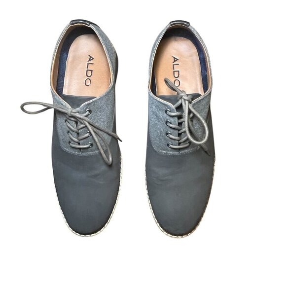 Aldo Grey Men's Textile Saddle Lace Up Oxford Shoes Footwear Size: 11 - Picture 3 of 7